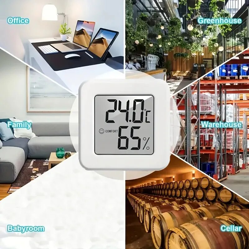 Weather Station Indoor - デジタル湿度計温度計室内温度計温度ゲージミニ液晶気象ステーションセンサーホームルーム用湿度計