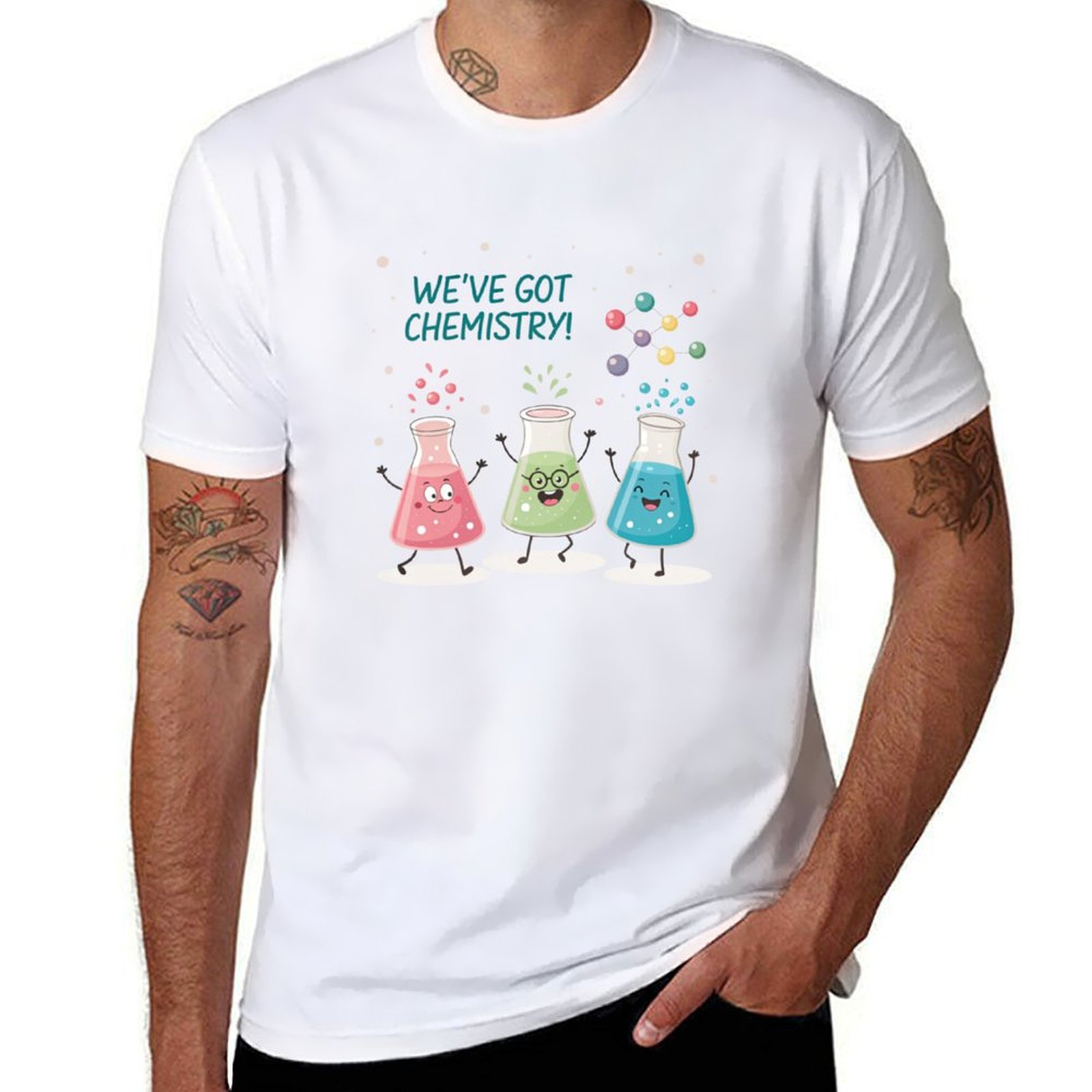 Science Buddy - Science Beaker Buddies Tシャツ ブラック コットン