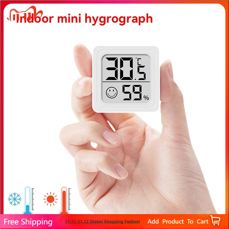 Weather Station Indoor - 2025年新型ミニLCDデジタル温度計湿度計室内温度湿度計センサーゲージ気象観測ステーション