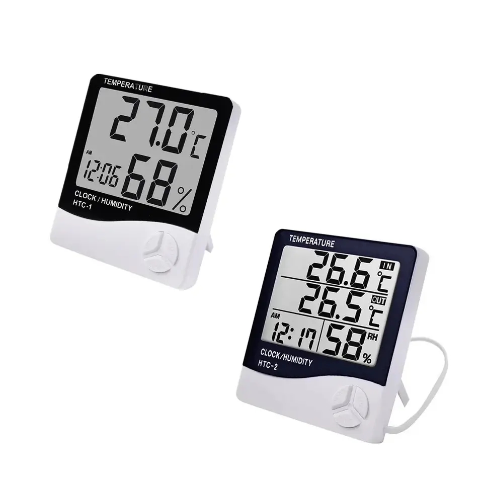 Weather Station Indoor - 屋内用LCDデジタル温度計・湿度計 電子温度・湿度計センサーゲージ 家庭用気象観測ステーション