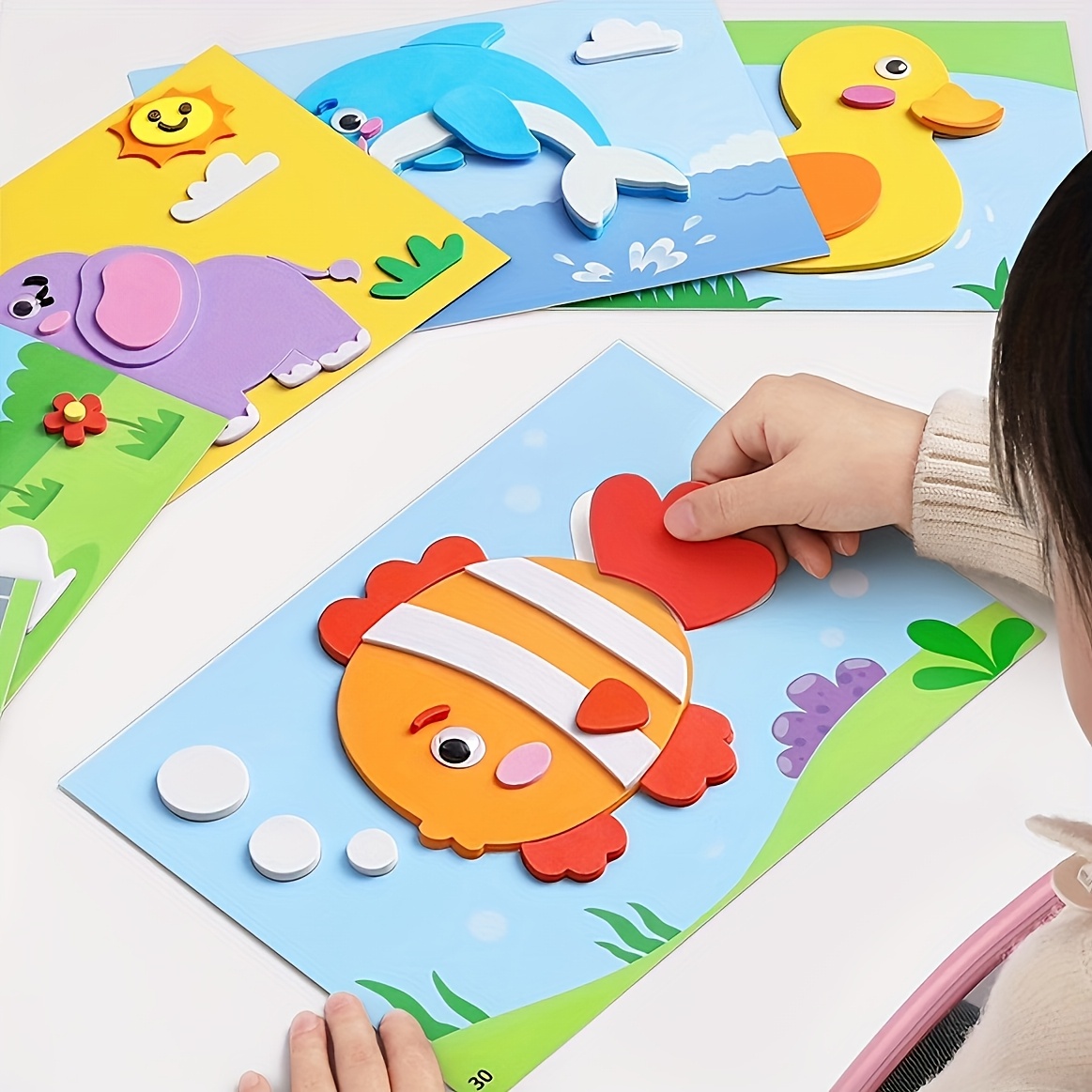 Science Project Diy - 子供用3Dステッカー、使い捨て、手作りのEVAクラフトデカール、動物の形、DIYプロジェクト、教育工芸に最適 | 3Dデカール | 子供向け教育科学玩具
