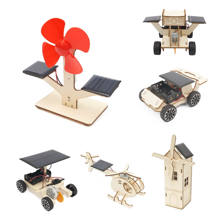 Science Project Physics - DIY 科学実験教育玩具ソーラーファン車両物理モデル組立クラフト技術プロジェクトツールキット学校の子供