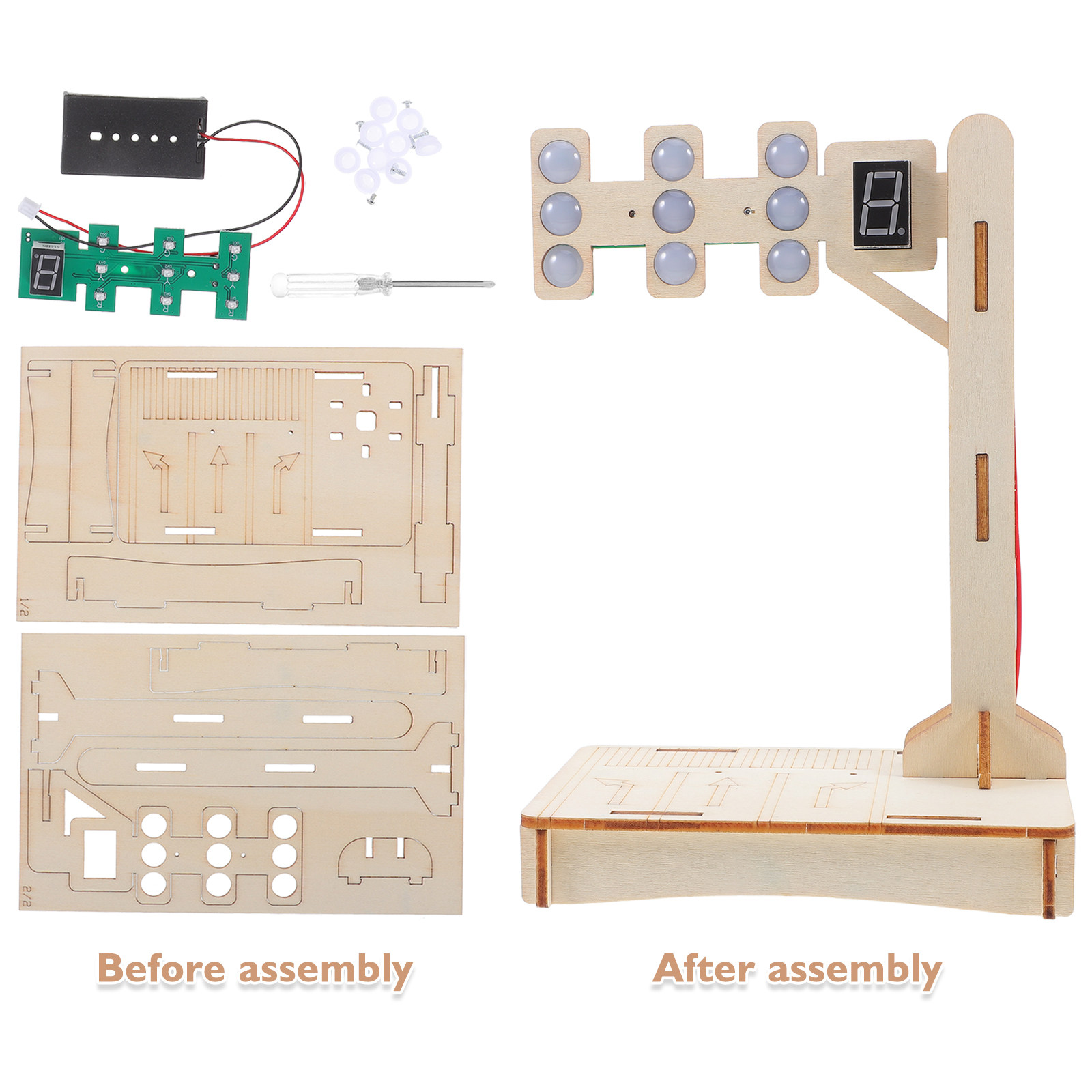 1セットの交通信号教育DIY科学キット、学生向けSTEMプロ - Science Project Diy のレビューと価格