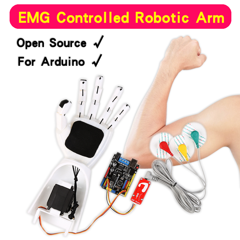 電気ロボットアームセンサー、筋肉信号センサー、arduino - Science Project のレビューと価格