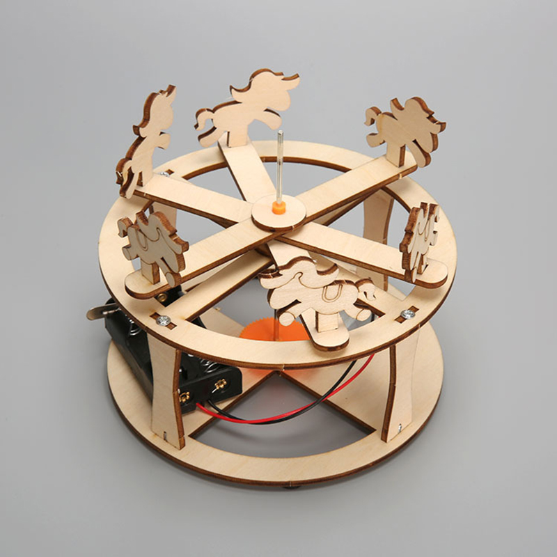 HUAHUA 自作メリーゴーランド教育玩具セット 3D木製パ - Science Project Diy のレビューと価格