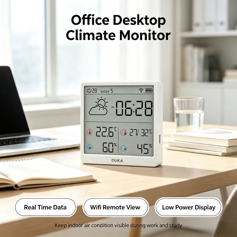 DUKA TH3 Wifiスマート温度湿度センサー デジタル - Weather Station Indoor のレビューと価格