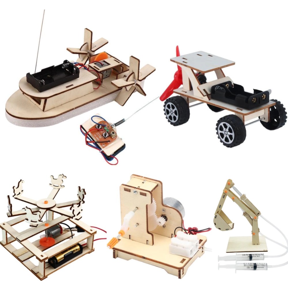 子供のためのDIY木製ボートモデル科学玩具、電気ステム、教育 - Science Project Kit のレビューと価格