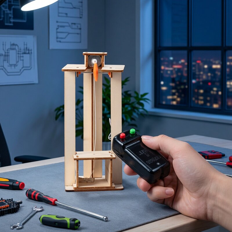 DIY 電動エレベーターリフトモデルパズルおもちゃ科学実験キ - Science Project Diy のレビューと価格