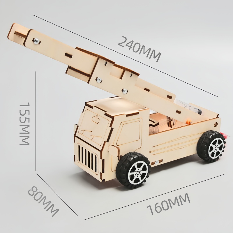 DIY木製はしご消防車モデルキット 子供向け - 教育用物理 - Science Project Diy のレビューと価格