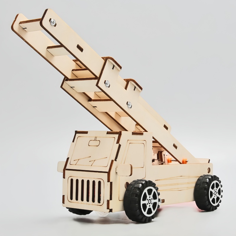 DIY木製はしご消防車モデルキット 子供向け - 教育用物理 - Science Project Diy のレビューと価格