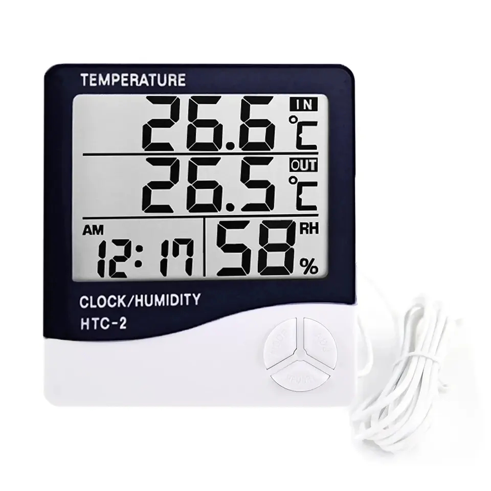 屋内用LCDデジタル温度計・湿度計 電子温度・湿度計センサー - Weather Station Indoor のレビューと価格
