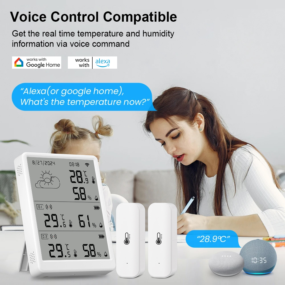SMATRUL Tuya WiFi高精度室内温湿度センサーR - Weather Station Indoor のレビューと価格
