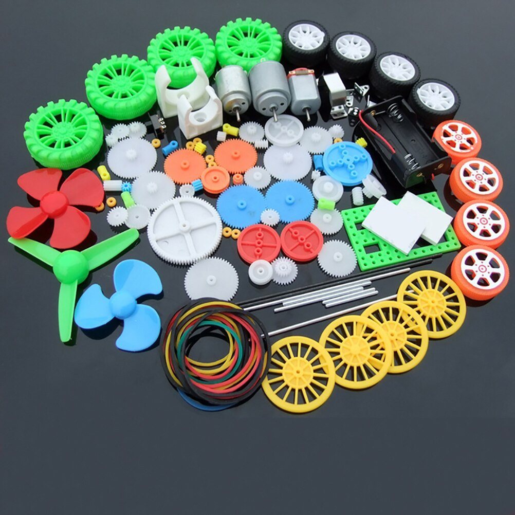112個のDCモーターキット、プラスチックギア付き電動ミニモ - Science Project Kit のレビューと価格