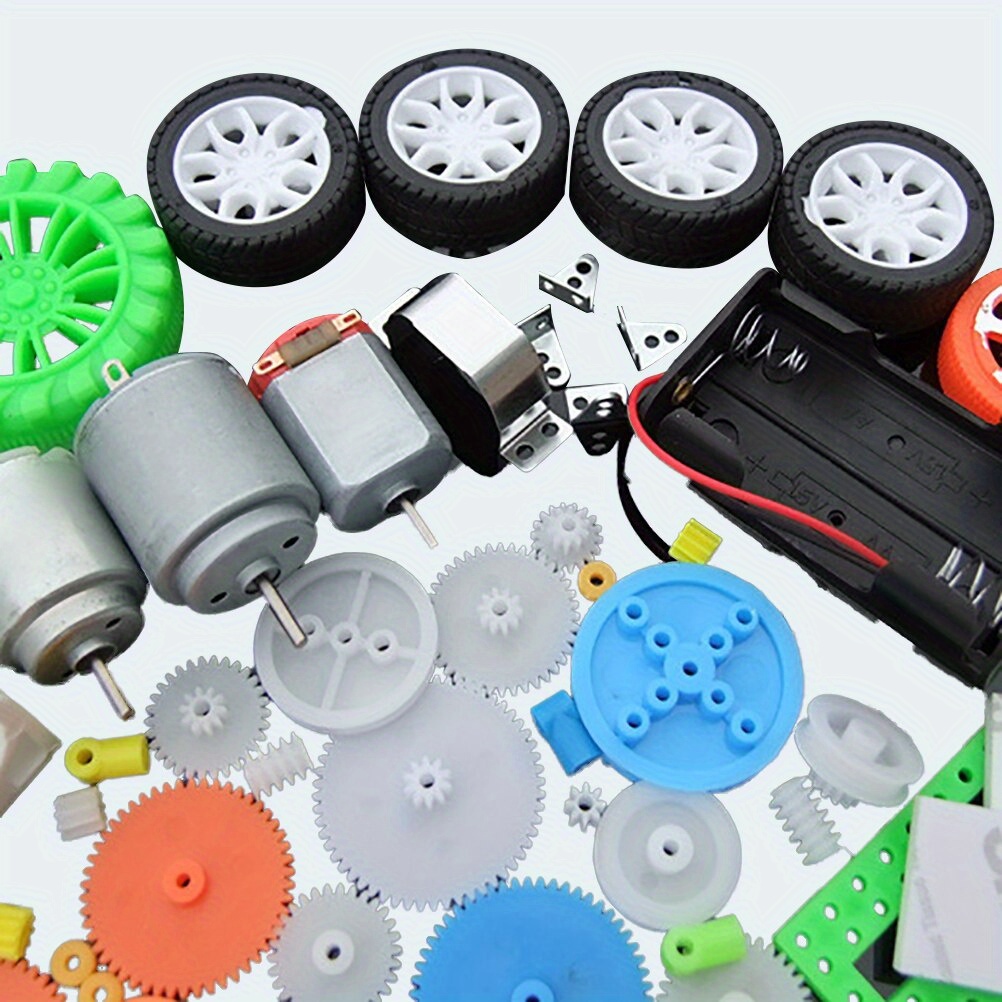 112個のDCモーターキット、プラスチックギア付き電動ミニモ - Science Project Kit のレビューと価格