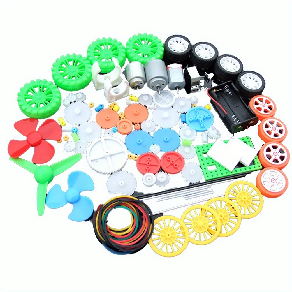 112個のDCモーターキット、プラスチックギア付き電動ミニモ - Science Project Kit のレビューと価格